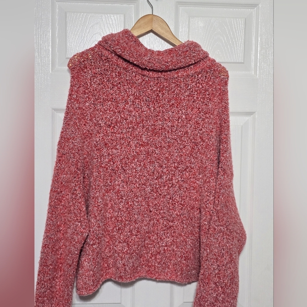 Free People Red Lotus BFF Knit Cowl Neck Sweater sz M - Picture 8 of 8